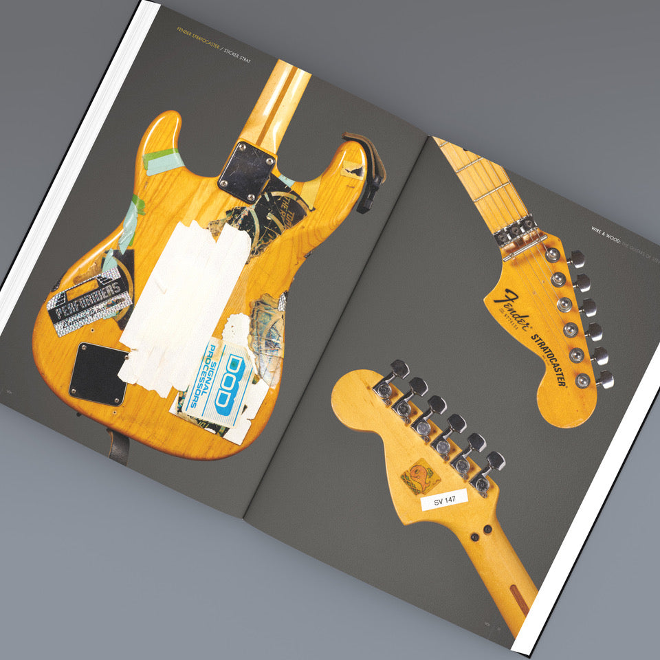 Wire & Wood: The Guitars of Steve Vai - Sticker Strat double page spread